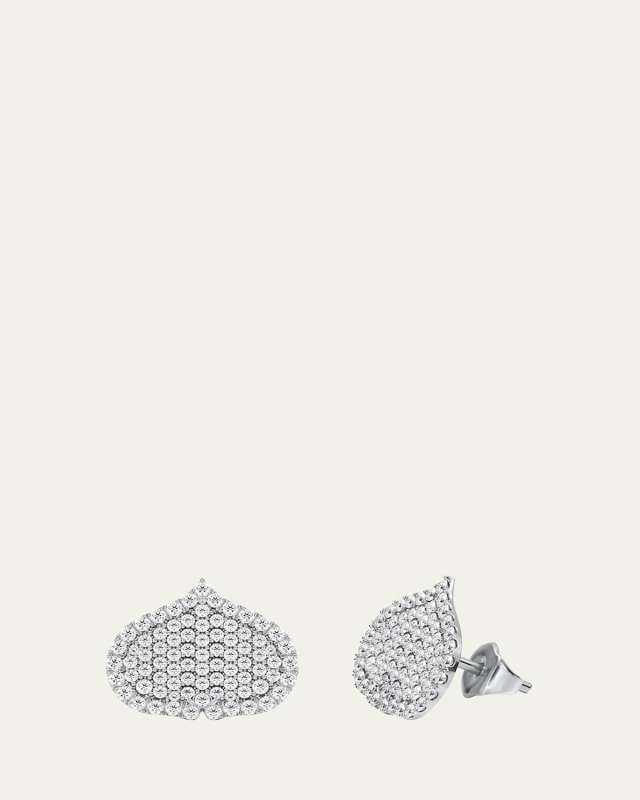 Eye Adore Stud Earrings in Gold and White Diamonds, 15mm